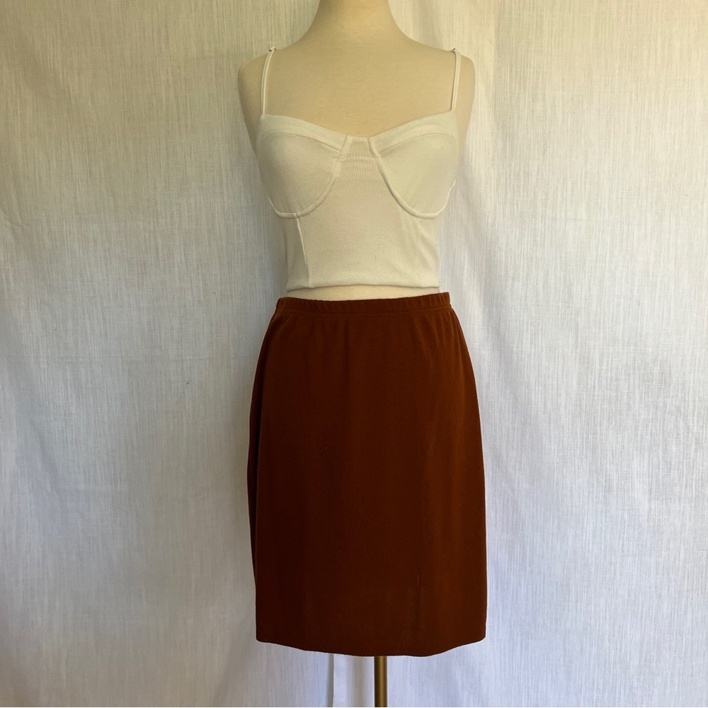 Coldwater Creek Rust orange classic knit Pencil Skirt short medium basics